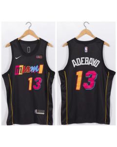 Men's Miami Heat #13 Bam Adebayo Black Stitched Jersey
