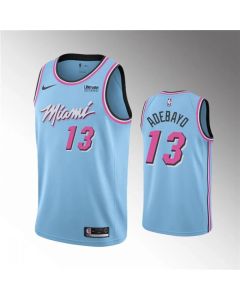 Men's Miami Heat #13 Bam Adebayo Blue City Edition Swingman Stitched Jersey