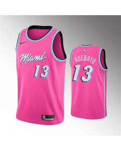 Men's Miami Heat #13 Bam Adebayo Pink City Edition Swingman Stitched Jersey