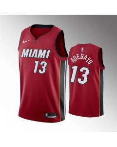 Men's Miami Heat #13 Bam Adebayo Red Statement Edition Swingman Stitched Jersey