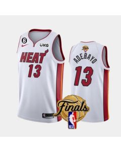 Men's Miami Heat #13 Bam Adebayo White 2023 Finals Association Edition With NO.6 Patch Stitched Basketball Jersey