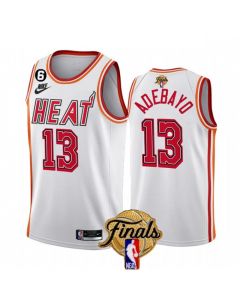 Men's Miami Heat #13 Bam Adebayo White 2023 Finals Classic Edition With NO.6 Patch Stitched Basketball Jersey