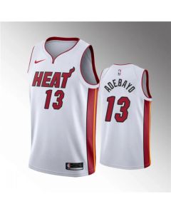 Men's Miami Heat #13 Bam Adebayo White Association Edition Swingman Stitched Jersey