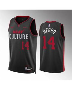 Men's Miami Heat #14 Tyler Herro Black 2023/24 City Edition Stitched Basketball Jersey