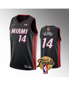 Men's Miami Heat #14 Tyler Herro Black 2023 Finals Icon Edition Stitched Basketball Jersey