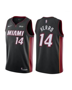 Men's Miami Heat #14 Tyler Herro Black Icon Edition Swingman Stitched Jersey
