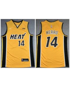Men's Miami Heat #14 Tyler Herro Gold Stitched NBA Jersey