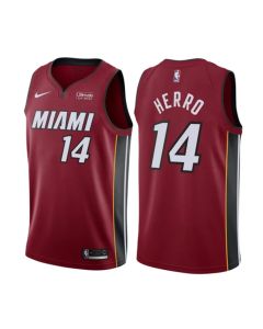Men's Miami Heat #14 Tyler Herro Red Statement Edition Swingman Stitched Jersey