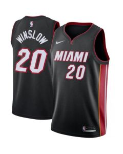 Men's Miami Heat #20 Justise Winslow Black Icon Edition Swingman Stitched Jersey