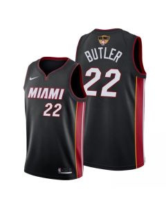 Men's Miami Heat #22 Jimmy Butler 2020 Black Finals Bound Icon Edition Swingman Stitched Jersey