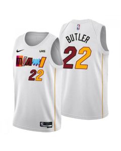 Men's Miami Heat #22 Jimmy Butler 2022/23 White City Edition Stitched Jersey