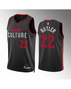 Men's Miami Heat #22 Jimmy Butler Black 2023/24 City Edition Stitched Basketball Jersey