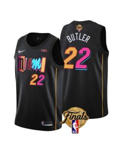 Men's Miami Heat #22 Jimmy Butler Black 2023 Finals City Edition Stitched Basketball Jersey