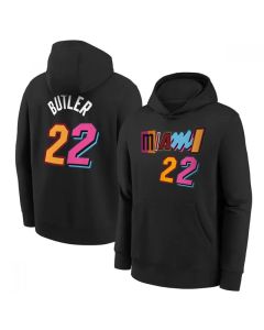 Men's Miami Heat #22 Jimmy Butler Black Pullover Hoodie