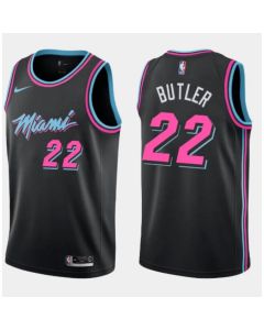 Men's Miami Heat #22 Jimmy Butler Black Swingman Stitched Jersey