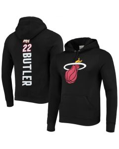 Men's Miami Heat #22 Jimmy Butler Black Team Playmaker Name & Number Pullover Hoodie