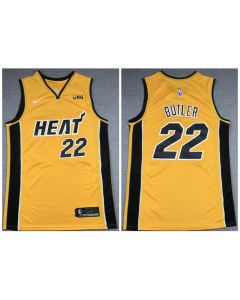 Men's Miami Heat #22 Jimmy Butler Gold Stitched NBA Jersey
