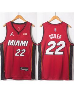 Men's Miami Heat #22 Jimmy Butler Red Statement Edition 75th Anniversary Stitched Jersey