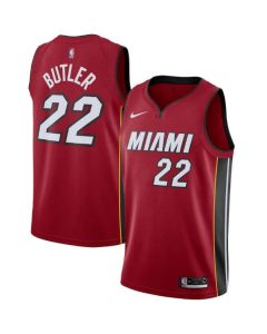 Men's Miami Heat #22 Jimmy Butler Red Statement Edition Swingman Stitched Jersey