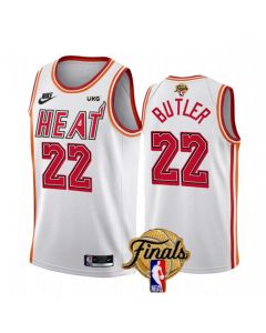 Men's Miami Heat #22 Jimmy Butler White 2023 Finals Classic Edition Stitched Basketball Jersey