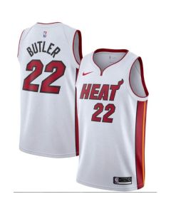 Men's Miami Heat #22 Jimmy Butler White Association Edition Swingman Stitched Jersey