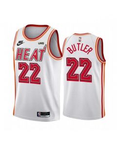 Men's Miami Heat #22 Jimmy Butler White Classic Edition Stitched Basketball Jersey