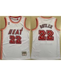 Men's Miami Heat #22 Jimmy Butler White Throwback Stitched Basketball Jersey