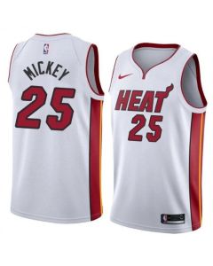 Men's Miami Heat #25 Jordan Mickey White Stitched NBA Jersey