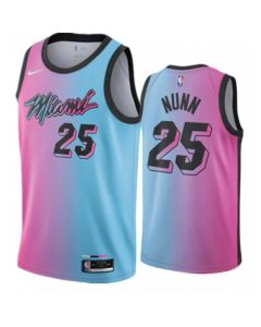 Men's Miami Heat #25 Kendrick Nunn 2020-21 Blue/Pink City Edition Stitched Jersey