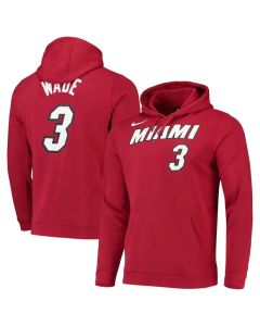Men's Miami Heat #3 Dwyane Wade 2020 Red Name & Number Pullover Hoodie