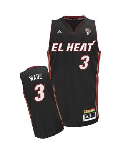 Men's Miami Heat #3 Dwyane Wade Black Latin Nights NBA Jersey