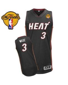 Men's Miami Heat #3 Dwyane Wade Black Revolution 30 Finals Patch NBA Jersey