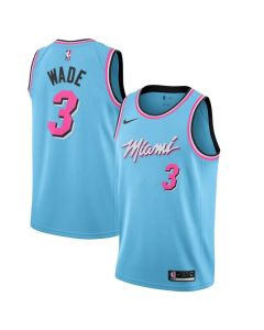 Men's Miami Heat #3 Dwyane Wade Blue 2019 City Edition Stitched NBA Jersey