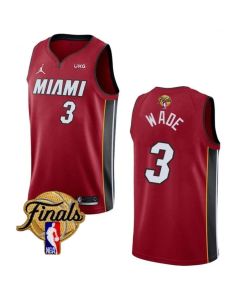 Men's Miami Heat #3 Dwyane Wade Red 2023 Finals Statement Edition Stitched Basketball Jersey