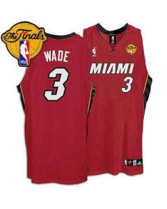 Men's Miami Heat #3 Dwyane Wade Red Finals Patch NBA Jersey