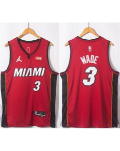 Men's Miami Heat #3 Dwyane Wade Red Statement Edition 75th Anniversary Stitched Jersey