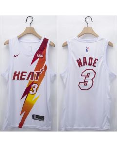 Men's Miami Heat #3 Dwyane Wade White Fashion Edition Stitched NBA Jersey