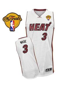 Men's Miami Heat #3 Dwyane Wade White Revolution 30 Finals Patch NBA Jersey