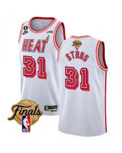 Men's Miami Heat #31 Max Strus White 2023 Finals Classic Edition With NO.6 Patch Stitched Basketball Jersey