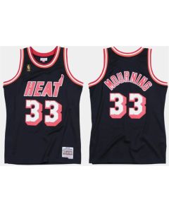 Men's Miami Heat #33 Alonzo Mourning Black Stitched Basketball Jersey (Black)