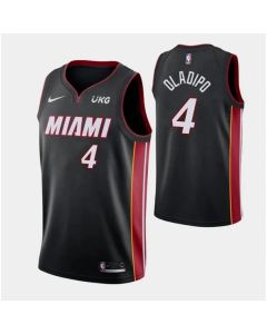 Men's Miami Heat #4 Victor Oladipo Black With UKG Patch Stitched Jersey