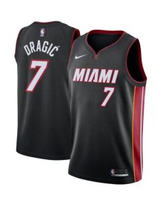 Men's Miami Heat #7 Goran Dragic Black Icon Edition Swingman Stitched Jersey