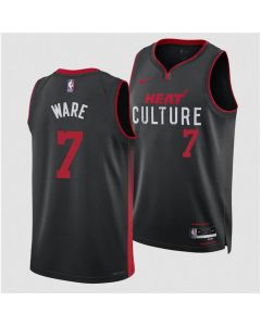 Men's Miami Heat #7 Kel'el Were Black 2024 Draft City Edition Stitched Basketball Jersey