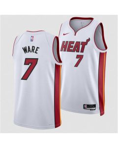 Men's Miami Heat #7 Kel'el Were White 2024 Draft Association Edition Stitched Basketball Jersey