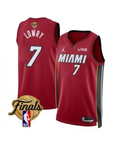 Men's Miami Heat #7 Kyle Lowry Red 2023 Finals Statement Edition Stitched Basketball Jersey