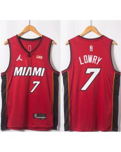 Men's Miami Heat #7 Kyle Lowry Red Statement Edition 75th Anniversary Stitched Jersey