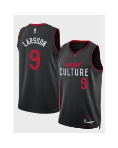 Men's Miami Heat #9 Pelle Larsson Black 2024 Draft City Edition Stitched Basketball Jersey