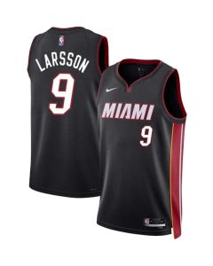 Men's Miami Heat #9 Pelle Larsson Black 2024 Draft Icon Edition Stitched Basketball Jersey