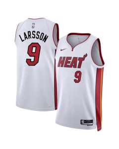 Men's Miami Heat #9 Pelle Larsson White 2024 Draft Association Edition Stitched Basketball Jersey