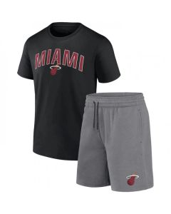 Men's Miami Heat Black/Heather Gray Arch T-Shirt & Shorts Combo Set
